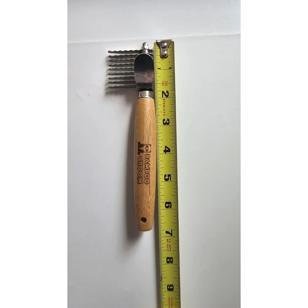 Bamboo Groom Stainless Steel Grooming And Dematting Rake